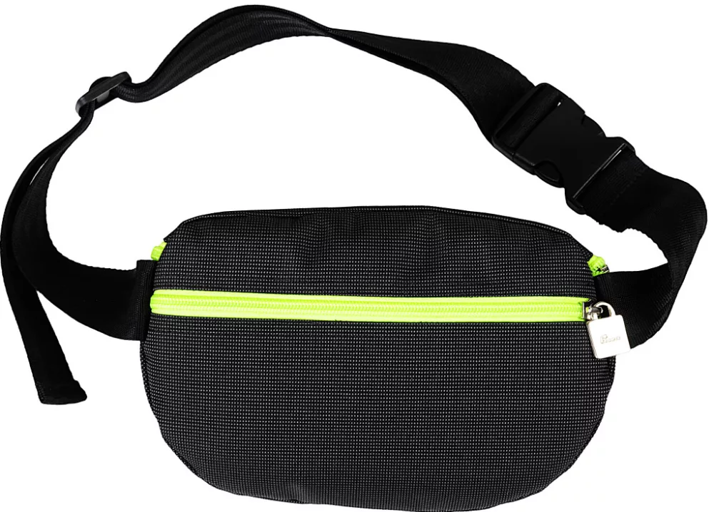 Waist bag Grey-lime written