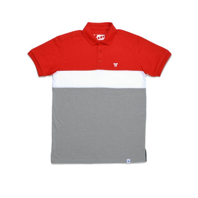Tisza shoes - Tennis shirt - Red-white-grey