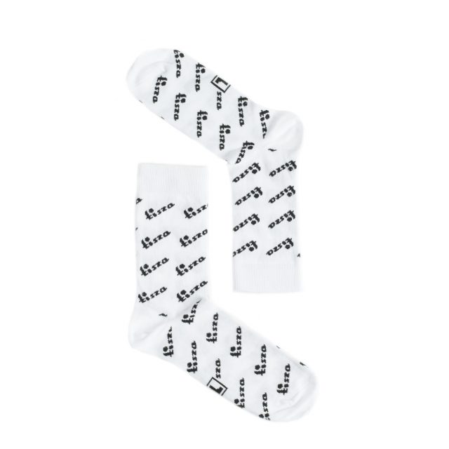 Tisza Shoes - Socks - White-black t-logo