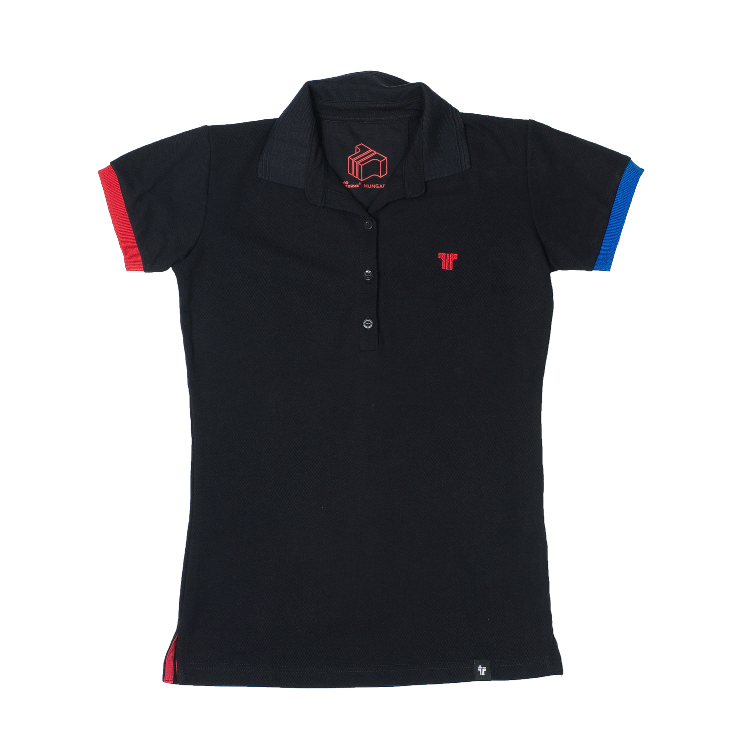 Tisza shoes-Women tennis shirt black-red-blue